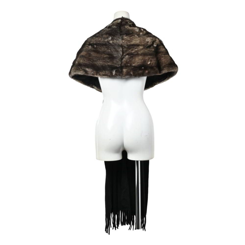 FENDI ミンク カシミヤ コンビ ショール マフラー