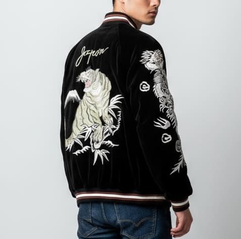 新品 メンズ スカジャン 朧 ブルゾン アウター ジャケット 別珍 虎