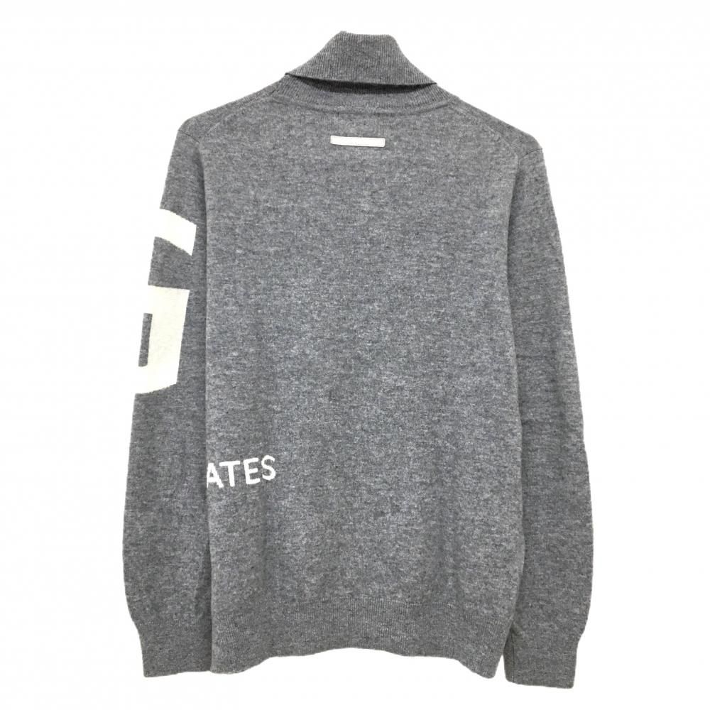 超 パーリーゲイツ タートルネックセーター グレー 白 カシミヤ レディース 2 L ゴルフウェア モデル PEARLY GATES