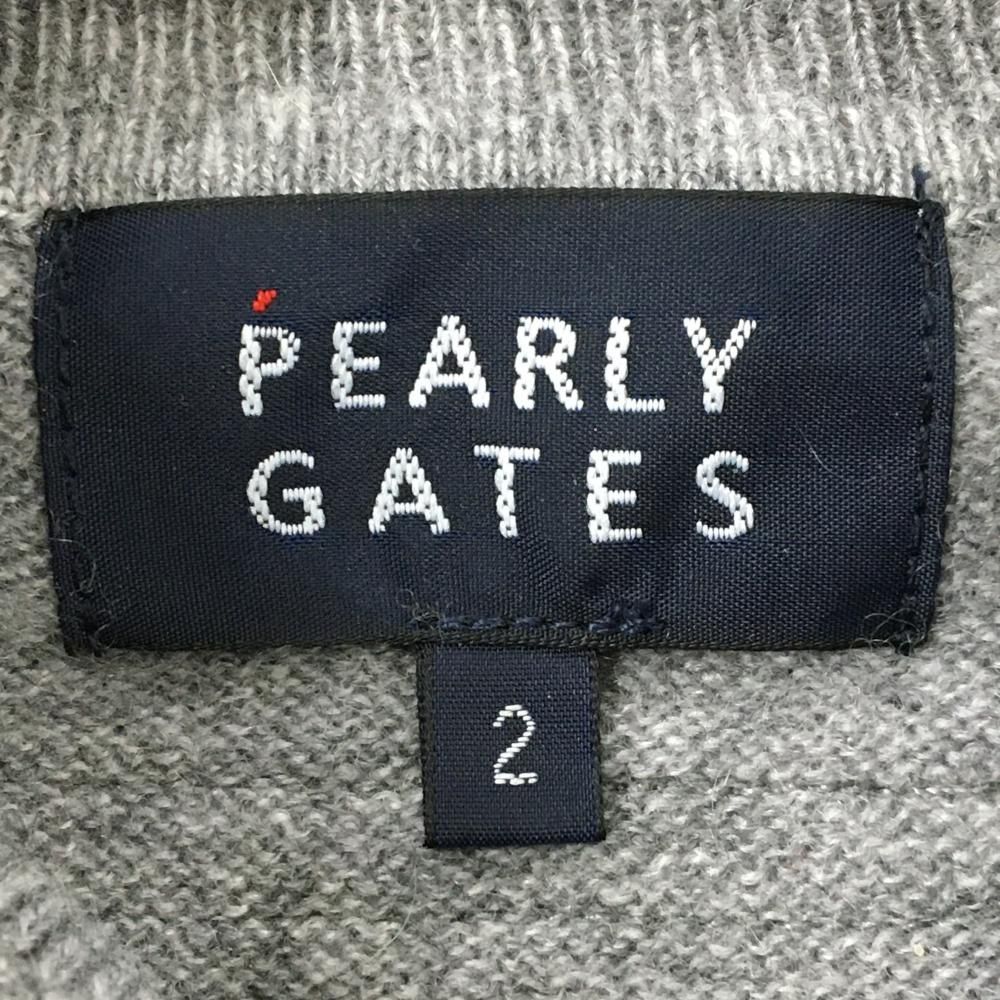  超 パーリーゲイツ タートルネックセーター グレー×白 カシミヤ レディース 2 L ゴルフウェア モデル PEARLY GATES セーター トレーナー レディースウェア