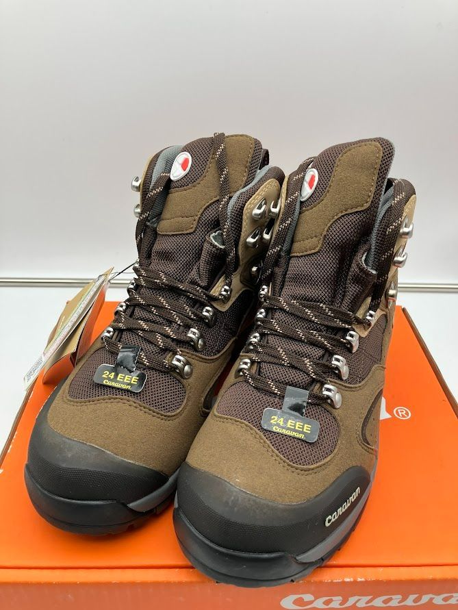 キャラバン 登山靴 トレッキングシューズ C-102 S 24.0 EEE トリプルE 幅広 ブラウン