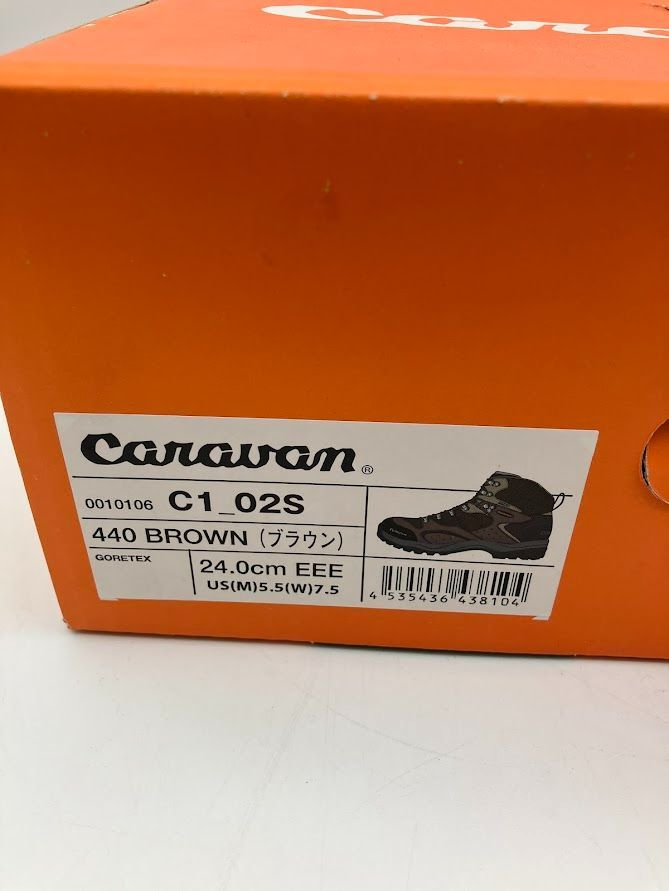  キャラバン 登山靴 トレッキングシューズ C-102 S 24.0 EEE トリプルE 幅広 ブラウン その他 靴