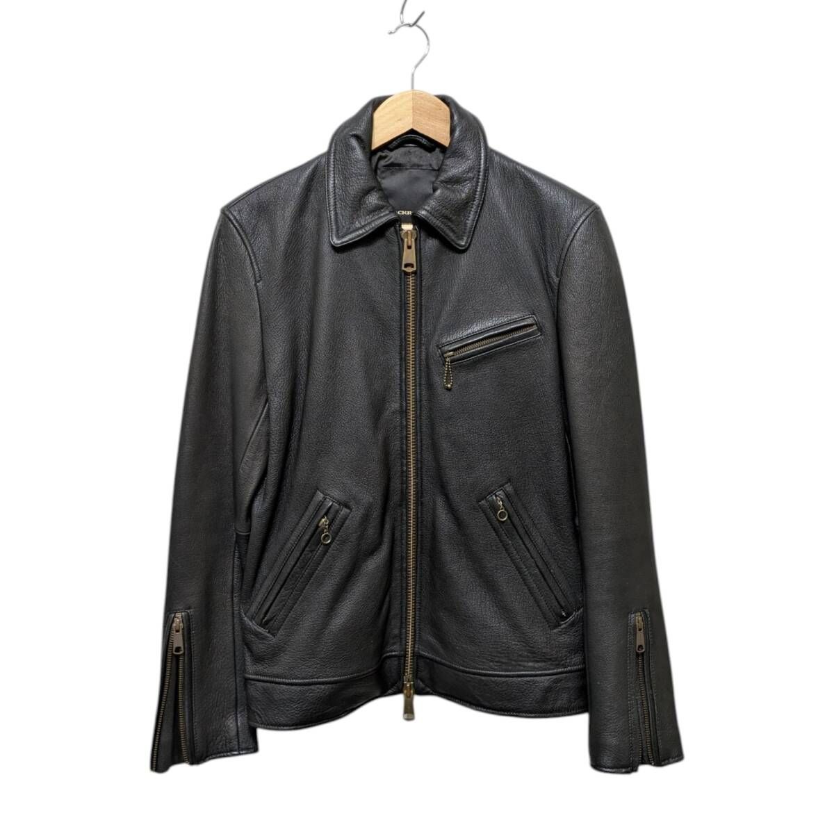 JACK ROSE ジャックローズ 210706J シングルライダースジャケット レザー 山羊革 ブラック サイズ 3 JACKROSE