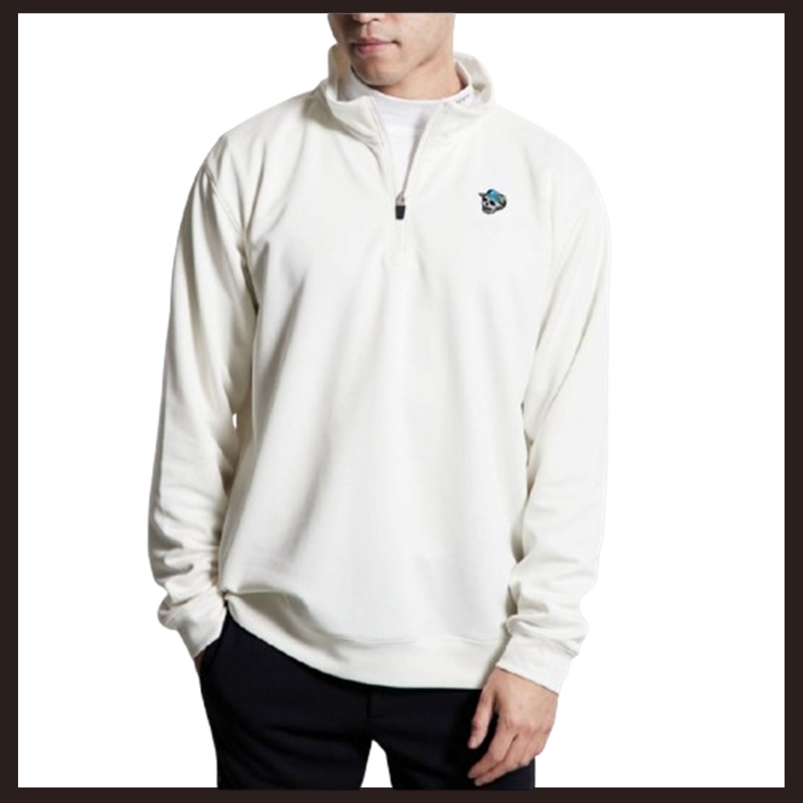 DEVEREUX GOLF デヴァローゴルフ ハーフジップシャツ L ホワイト