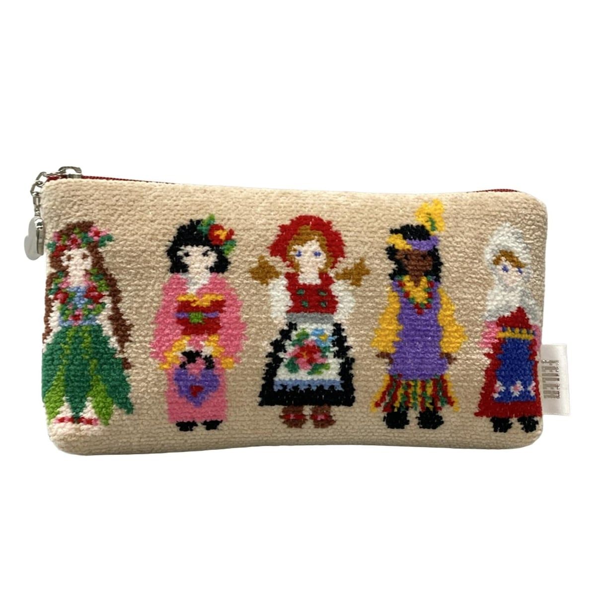 FEILER フェイラー ポーチ - ベージュ×ピンク×マルチ