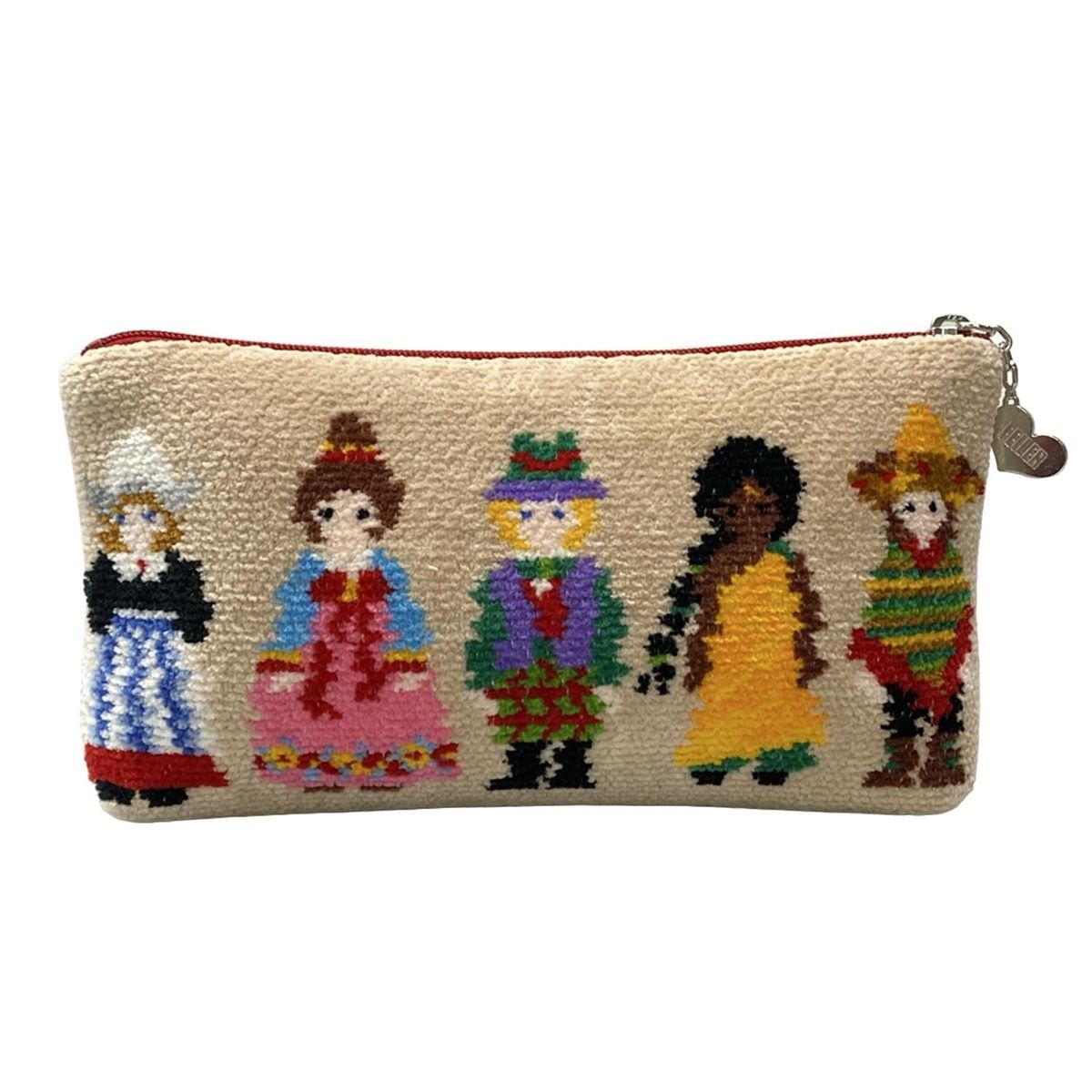 FEILER フェイラー ポーチ - ベージュ×ピンク×マルチ