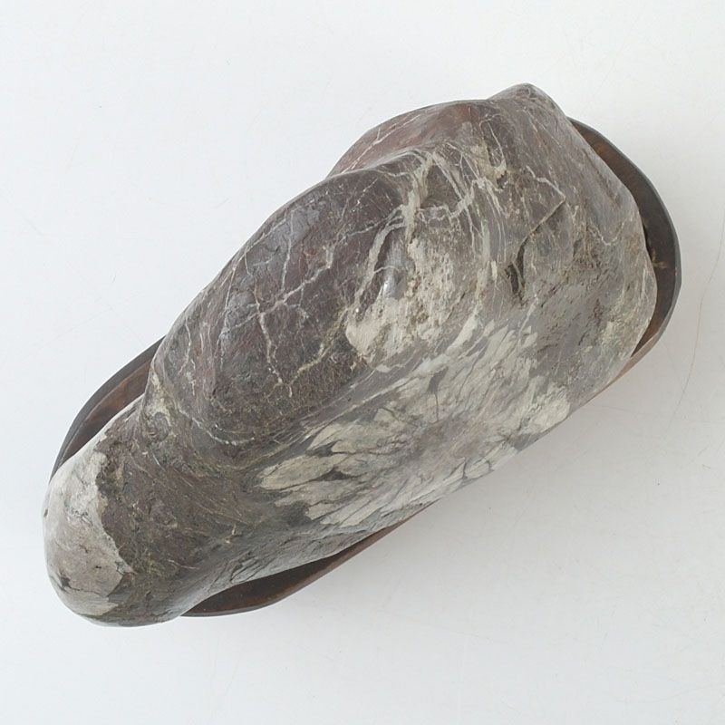 鑑賞石 天然石 菊花石 置物 重さ約1439g 唐木台付 C S257 - メルカリ