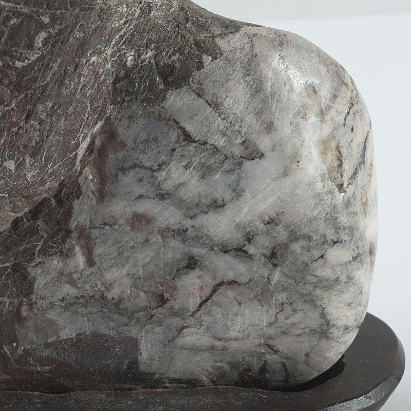 鑑賞石 天然石 菊花石 置物 重さ約1439g 唐木台付 C S257 - メルカリ