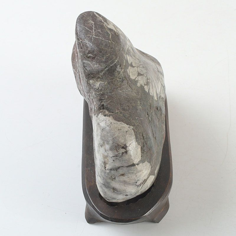 鑑賞石 天然石 菊花石 置物 重さ約1439g 唐木台付 C S257 - メルカリ