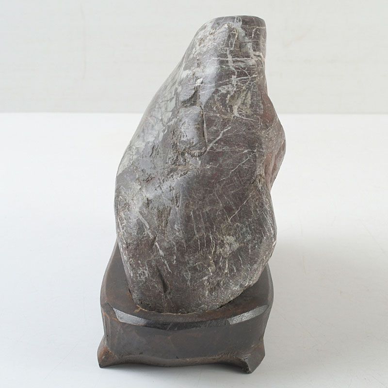 鑑賞石 天然石 菊花石 置物 重さ約1439g 唐木台付 C S257 - メルカリ