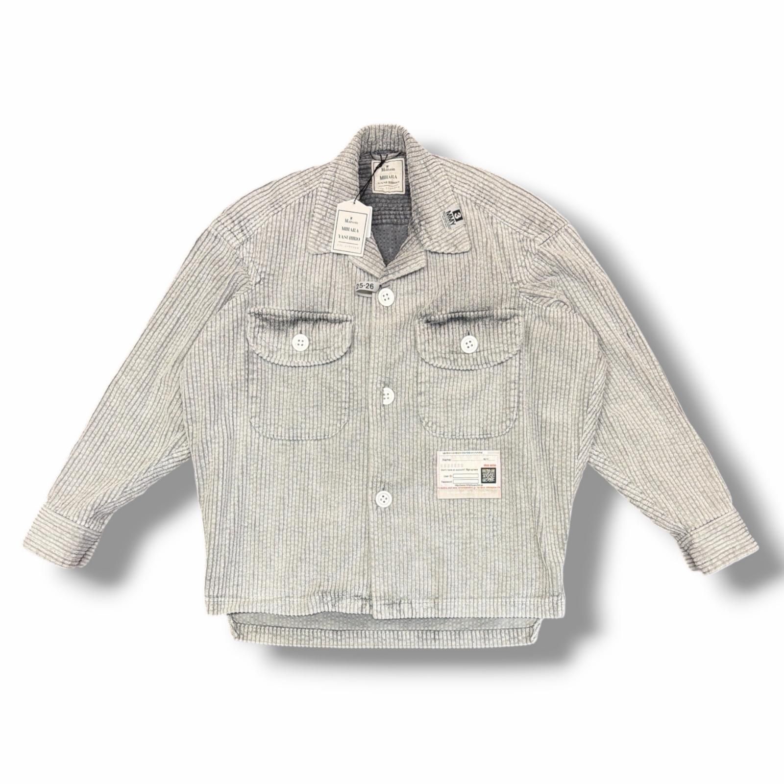 参考上代63800円 MIHARA YASUHIRO 25AW Amateur Sewn Like Corduroy Shirt アマチュアソーンライクコーデュロイシャツ ジャケット ミハラヤスヒロ B15SH171 グレー 40 2613M