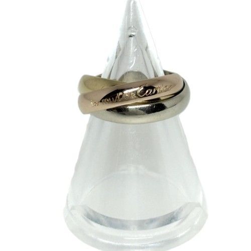 CARTIER カルティエ トリニティ リング クラシックモデル 750 PG WG YG ＃48 ブランドジュエリー 指輪 8号 MM ロゴ K 18 18金 スリー ゴールド 三連 80578