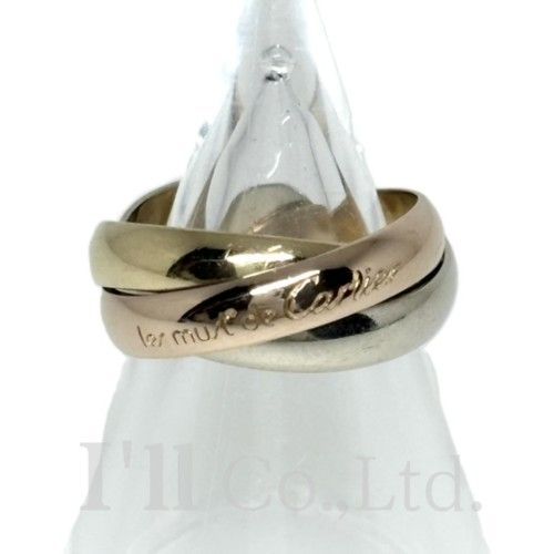 CARTIER カルティエ トリニティ リング クラシックモデル 750PG 750WG 750YG #48 ブランドジュエリー 指輪 8号 MM ロゴ K18PG K18WG K18YG 18金 スリー ゴールド 三連 80578