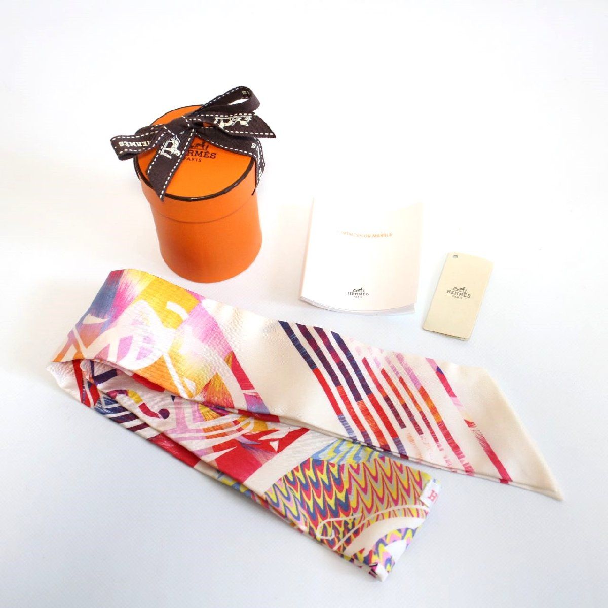 HERMES エルメス ツイリー エクスリブリス 京都マーブル シルク100