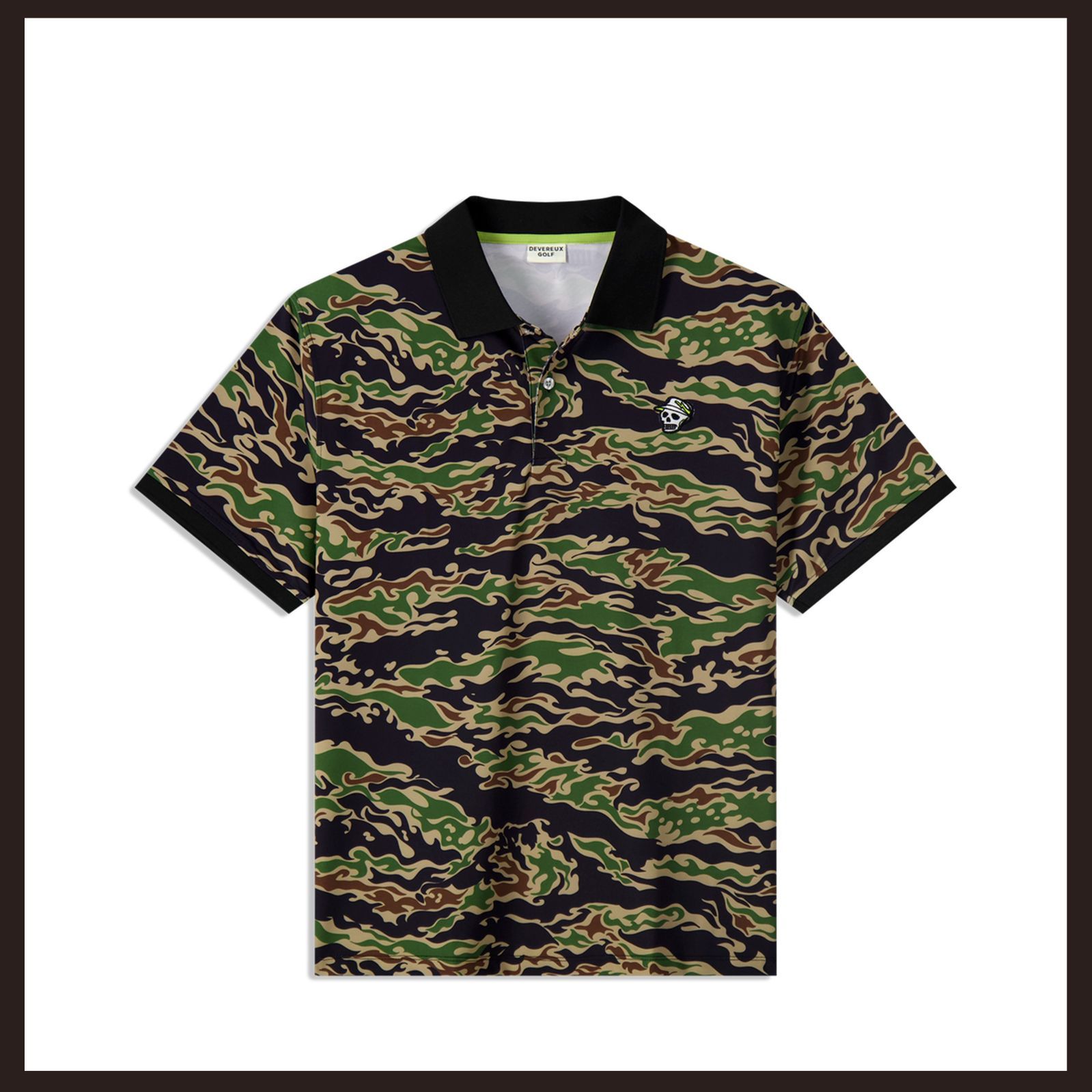 DEVEREUX GOLF デヴァローゴルフ Tiger Camo ポロシャツ M グリーン系