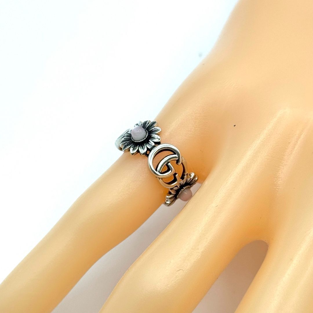 GUCCI フラワー ダブルG マザー・オブ・パール リング 指輪 104116