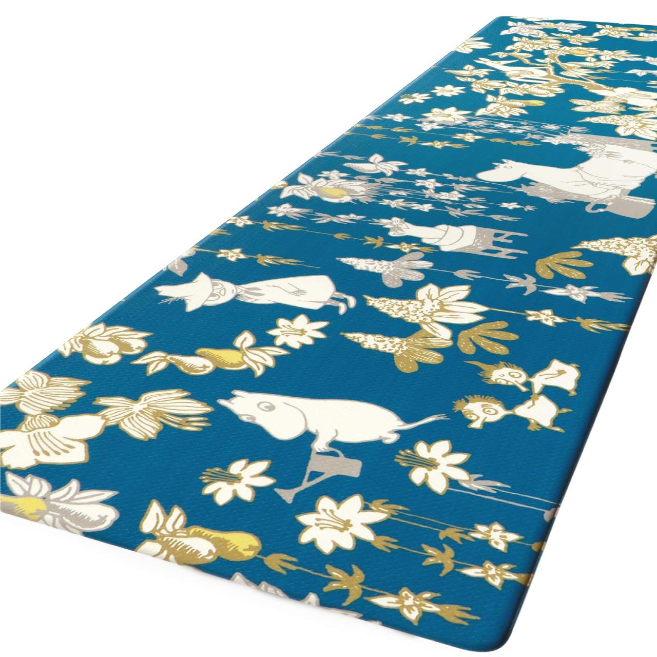 ヨコズナクリエーション 拭けるキッチンマット ビニール製 抗菌防臭 防カビ 防炎 ムーミン ファミリーガーデン 約45 240 cm