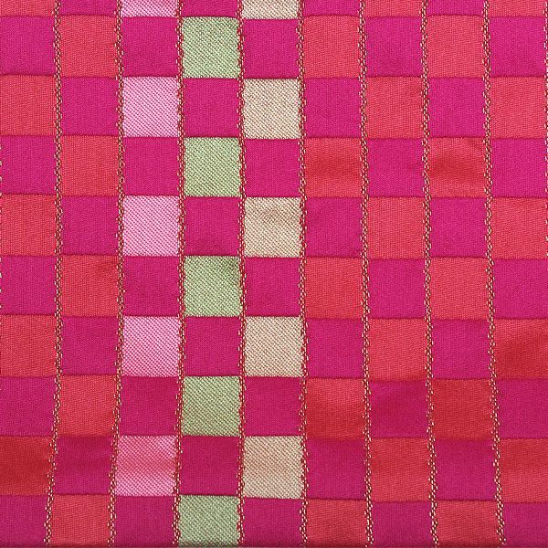 半幅帯 浴衣帯 小袋帯 細帯 リバーシブル ポリエステル 仕立て上がり ピンク色 市松格子 七宝 モダン 桐生織 女性 レディース 10代〜50代 60代 着物 浴衣 yuobi-r 1-gu 15