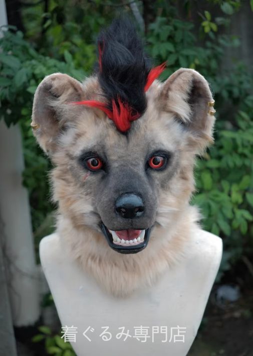 着ぐるみヘッド ハイエナ 全頭ヘッド ケモノ ファースーツ ぬいぐるみ コスプレ コスチューム kigurumi