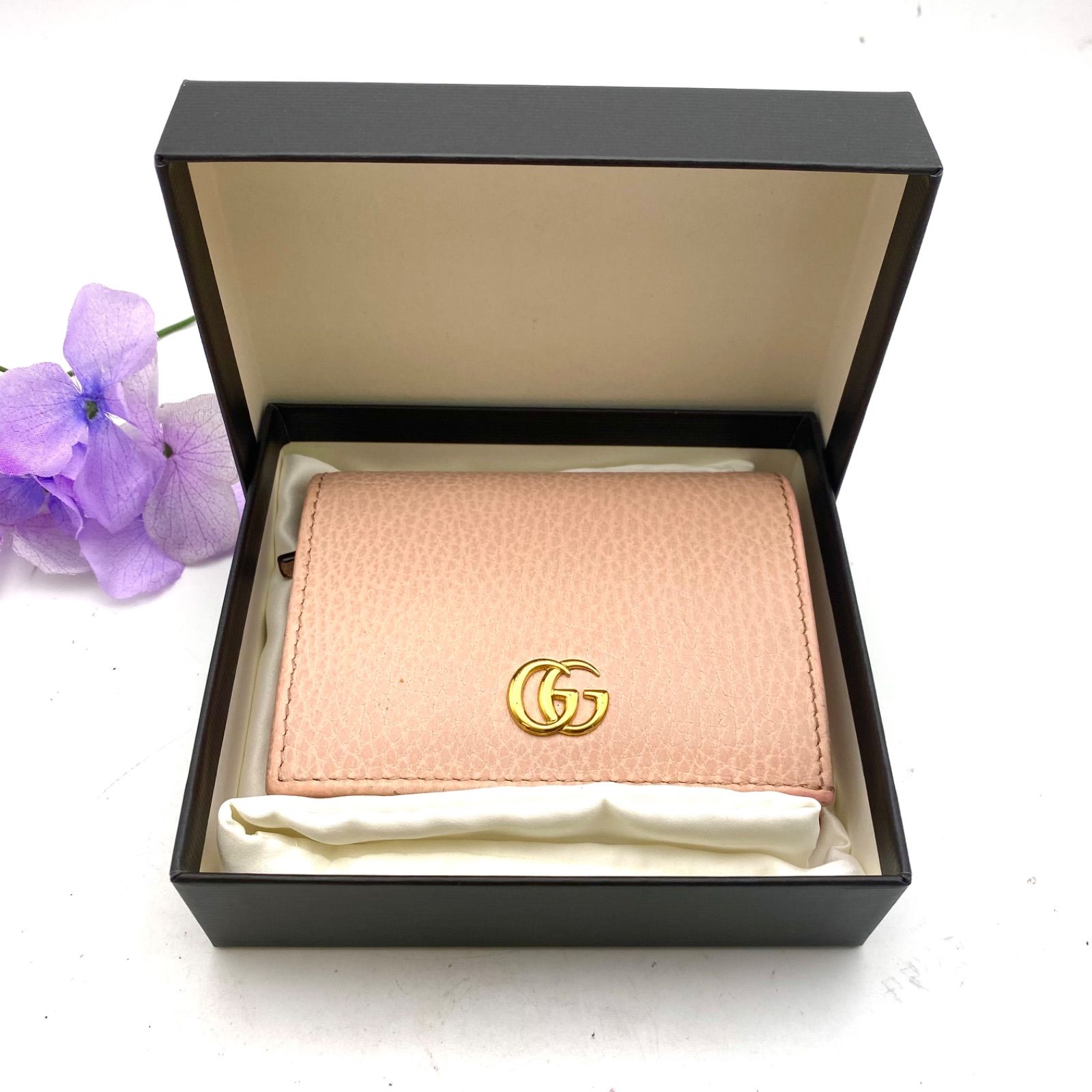 グッチ GGマーモント コンパクト ウォレット ピンク きFY 103