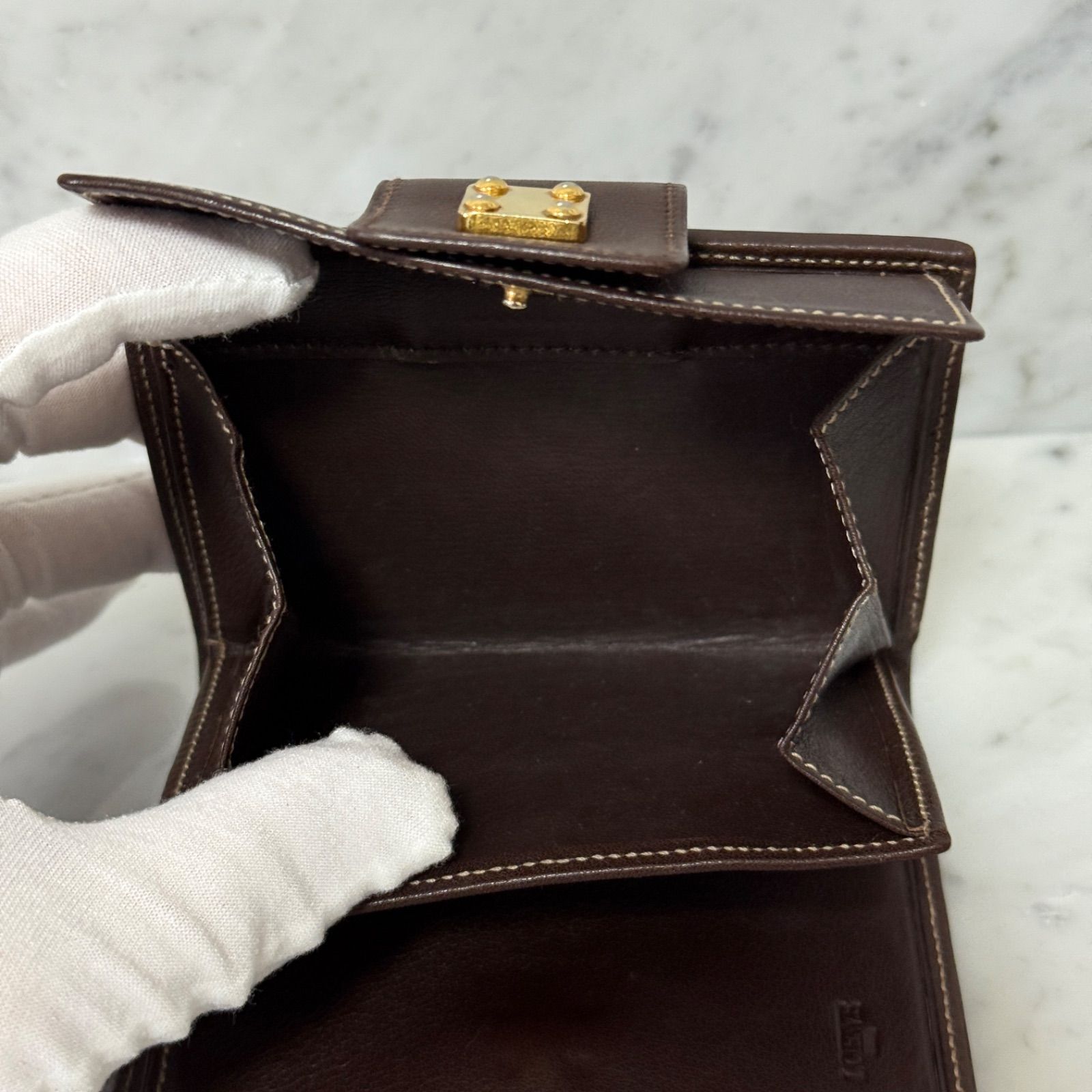 LOEWE ロエベ 二つ折り財布 スエード アナグラム スウェード 本レザー