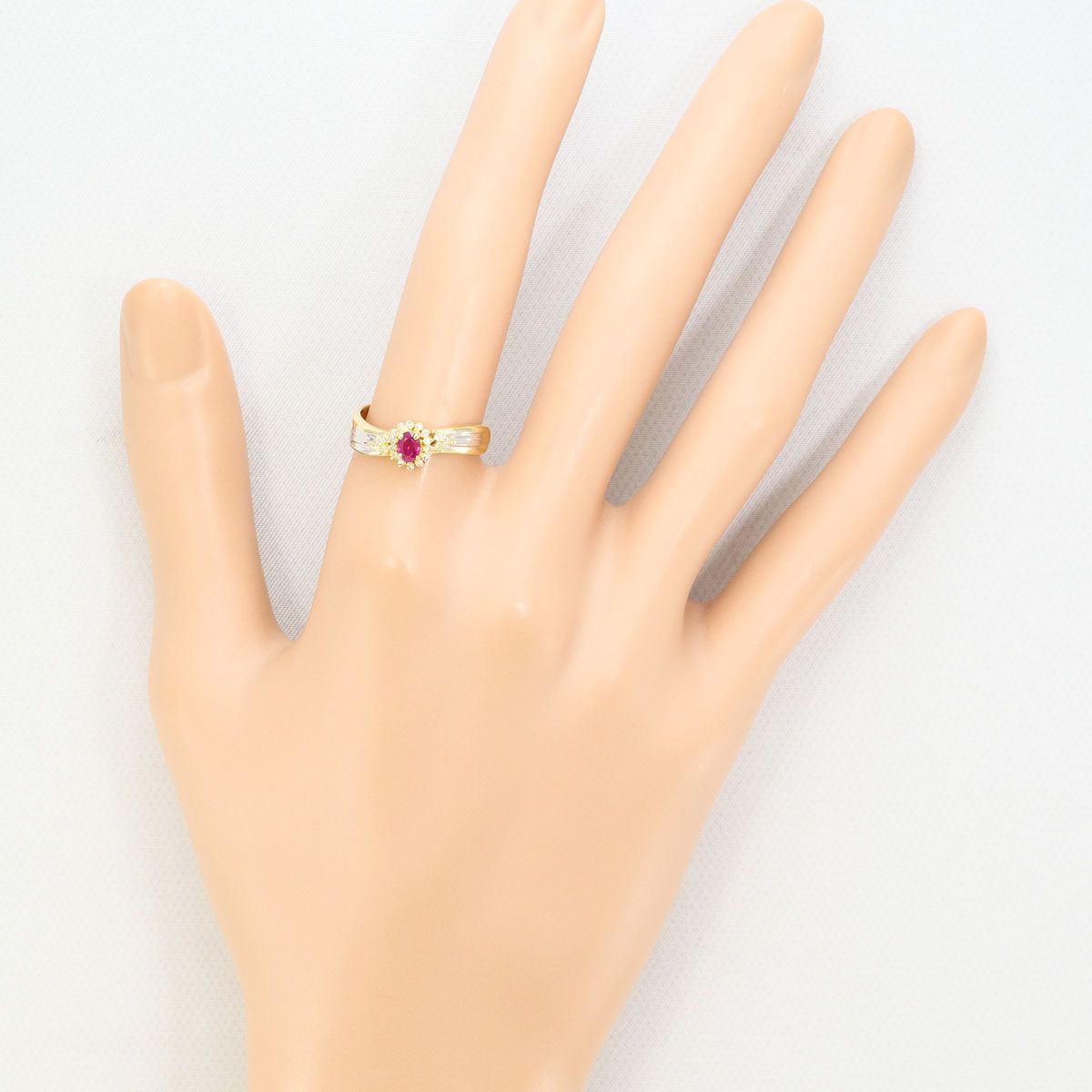 Pt900/K18YG ダイヤモンド リング 指輪 12号 重量約5.9g Pt900/K18YG ダイヤモンド リング 指輪 12号 重量約5.9g