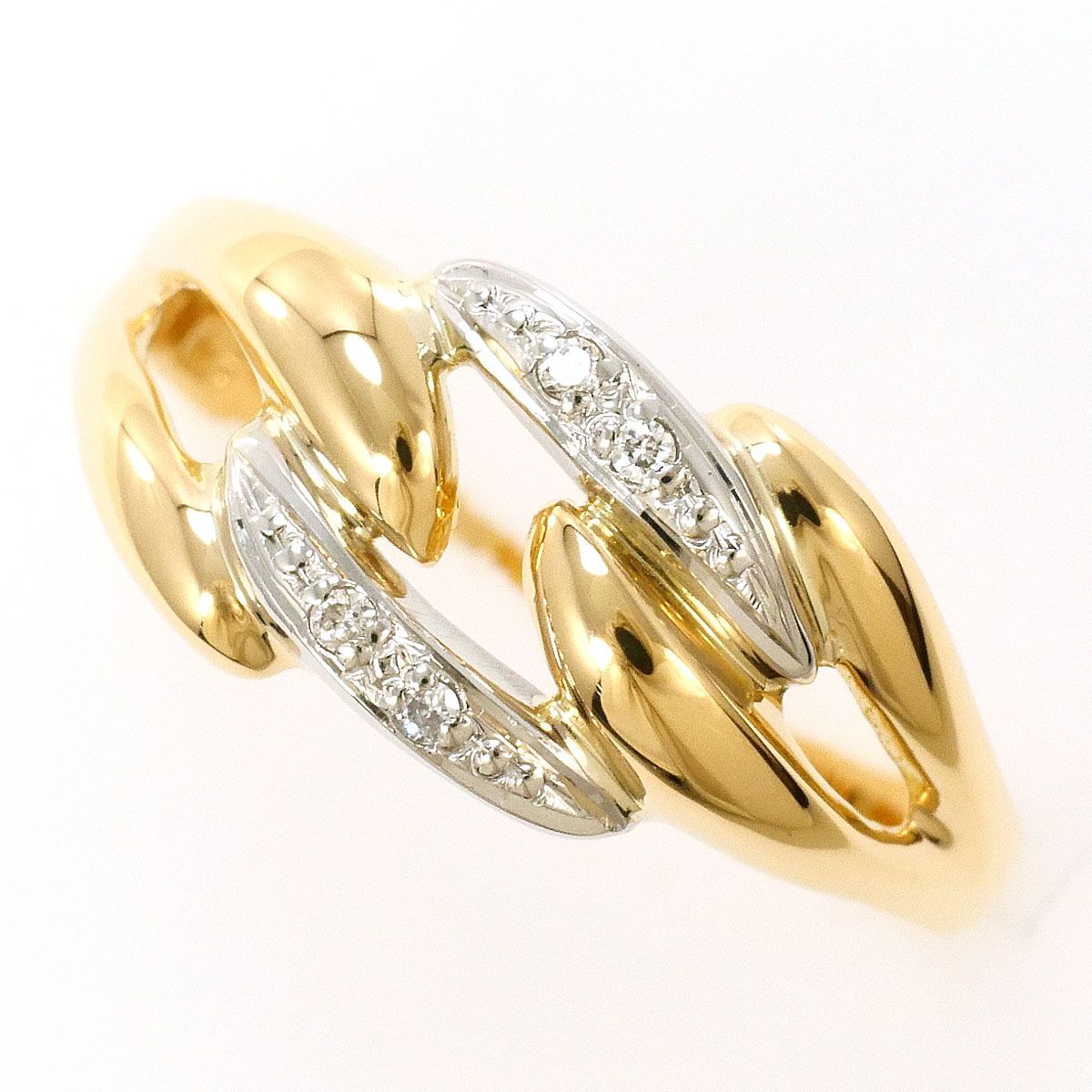 PT900 プラチナ K18YG リング 指輪 12.5号 ダイヤモンド 総重量約2.9g