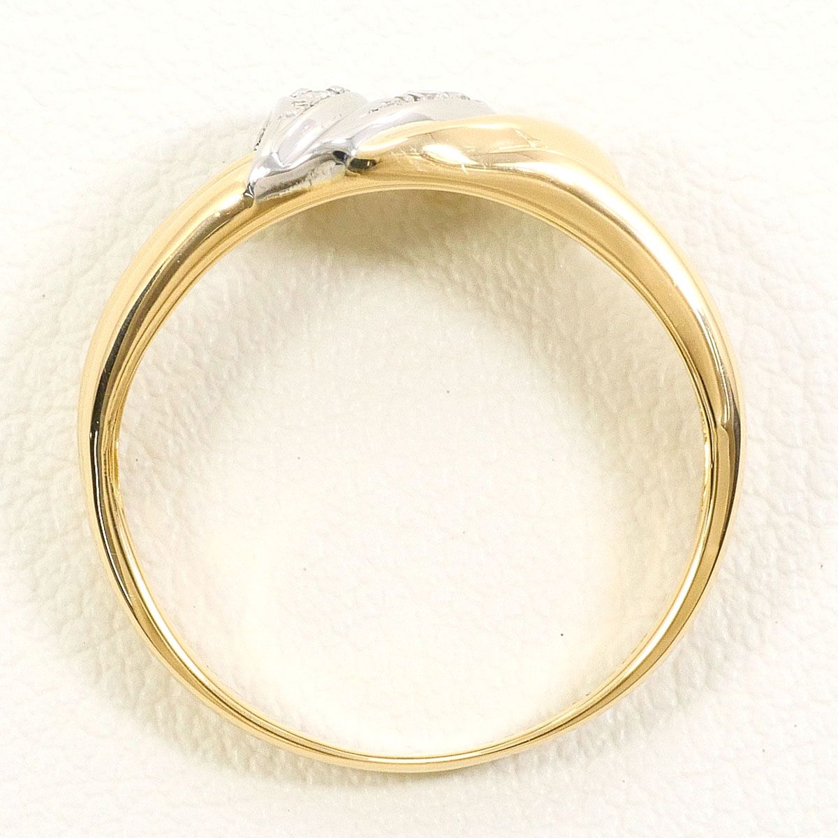 Pm 900 プラチナ K 18 YG リング 指輪 8号 ダイヤモンド 0.04 ct 総重量約2.5 g