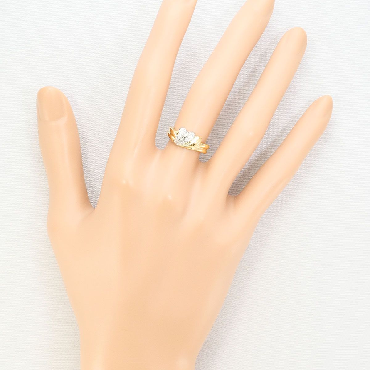 リング Pm 900 K18 Pm900/プラチナ K18YG リング・指輪 8号 ダイヤモンド 0.04ct 総重量約