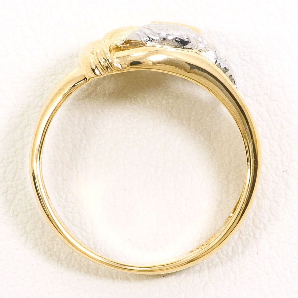 PT 900 プラチナ K 18 YG リング 指輪 7号 ダイヤモンド 0.05 ct 総重量約2.7 g