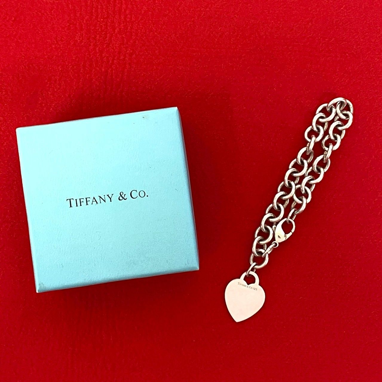 品 TIFFANY-Co. ティファニー ハートタグ ブレスレット シルバー925 チェーン 小物 シルバー 23259