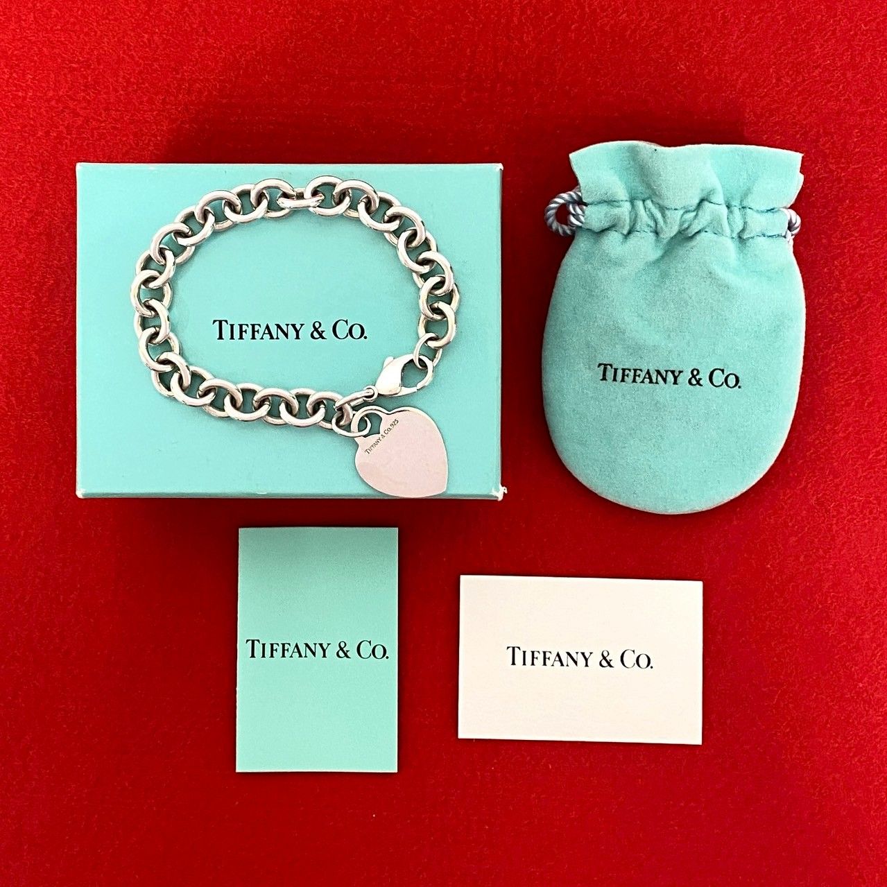 箱 袋付 TIFFANY-Co. ティファニー リターントゥ ハートタグ シルバー925 ブレスレット チェーン バングル シルバー 26947