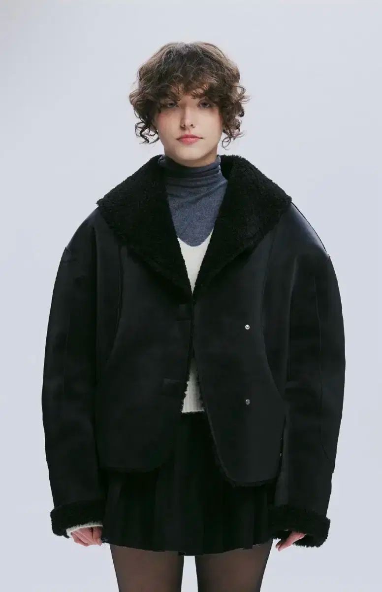 OHアフターアワーズムートンジャケット shawl collar mustang