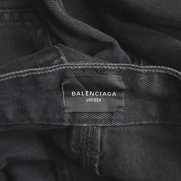  バレンシアガ Ripped Off ブラックデニム ショーツ パンツ size XS 黒 101047 ショートパンツ ハーフパンツ パンツ