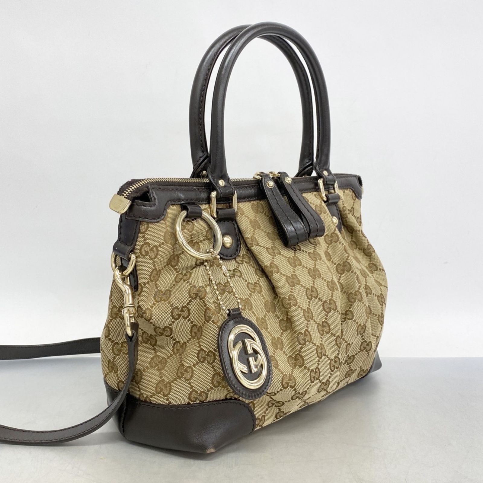 グッチ Gucci グッチ ハンドバッグ GGキャンバス スーキー 247902 キャンバス ベージュ ブラウン シャンパン 2wayバッグレディース