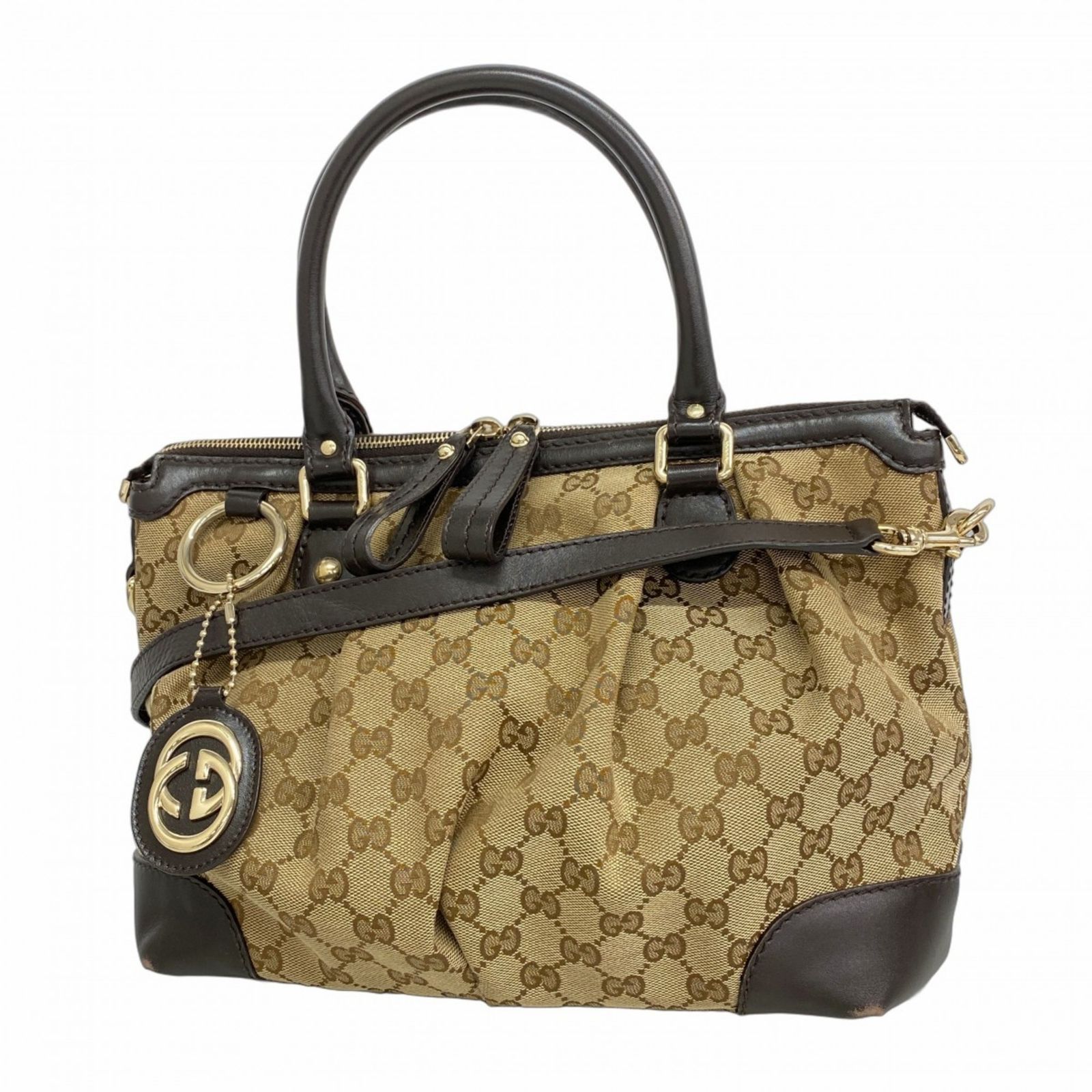 グッチ Gucci グッチ ハンドバッグ GGキャンバス スーキー 247902 キャンバス ベージュ ブラウン シャンパン 2wayバッグレディース