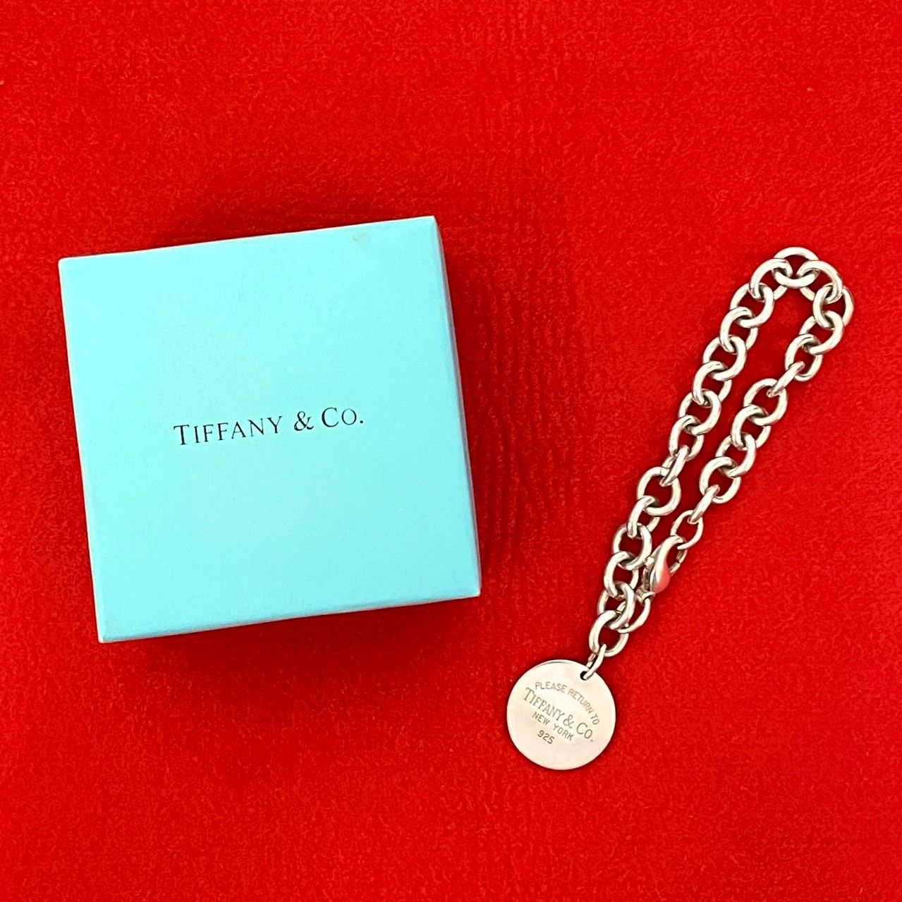 TIFFANY-Co. ティファニー リターントゥ ラウンドタグ ブレスレット シルバー925 チェーン バングル シルバー 34795