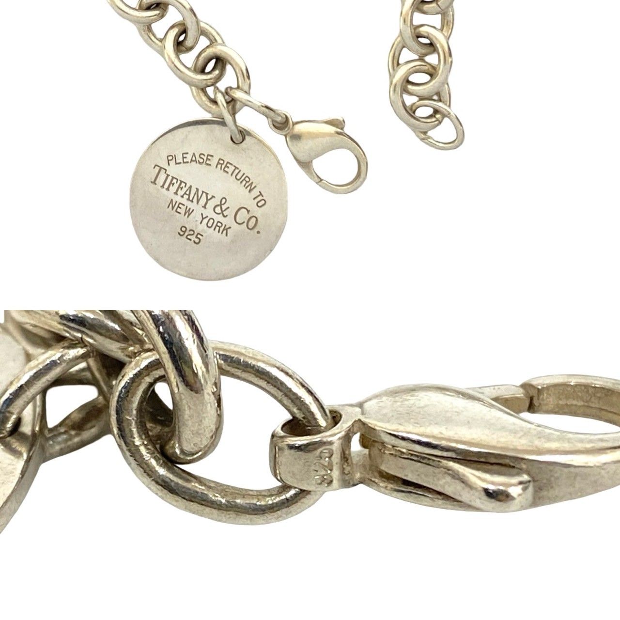 TIFFANY-Co. ティファニー リターントゥ ラウンドタグ ブレスレット シルバー925 チェーン バングル シルバー 34795