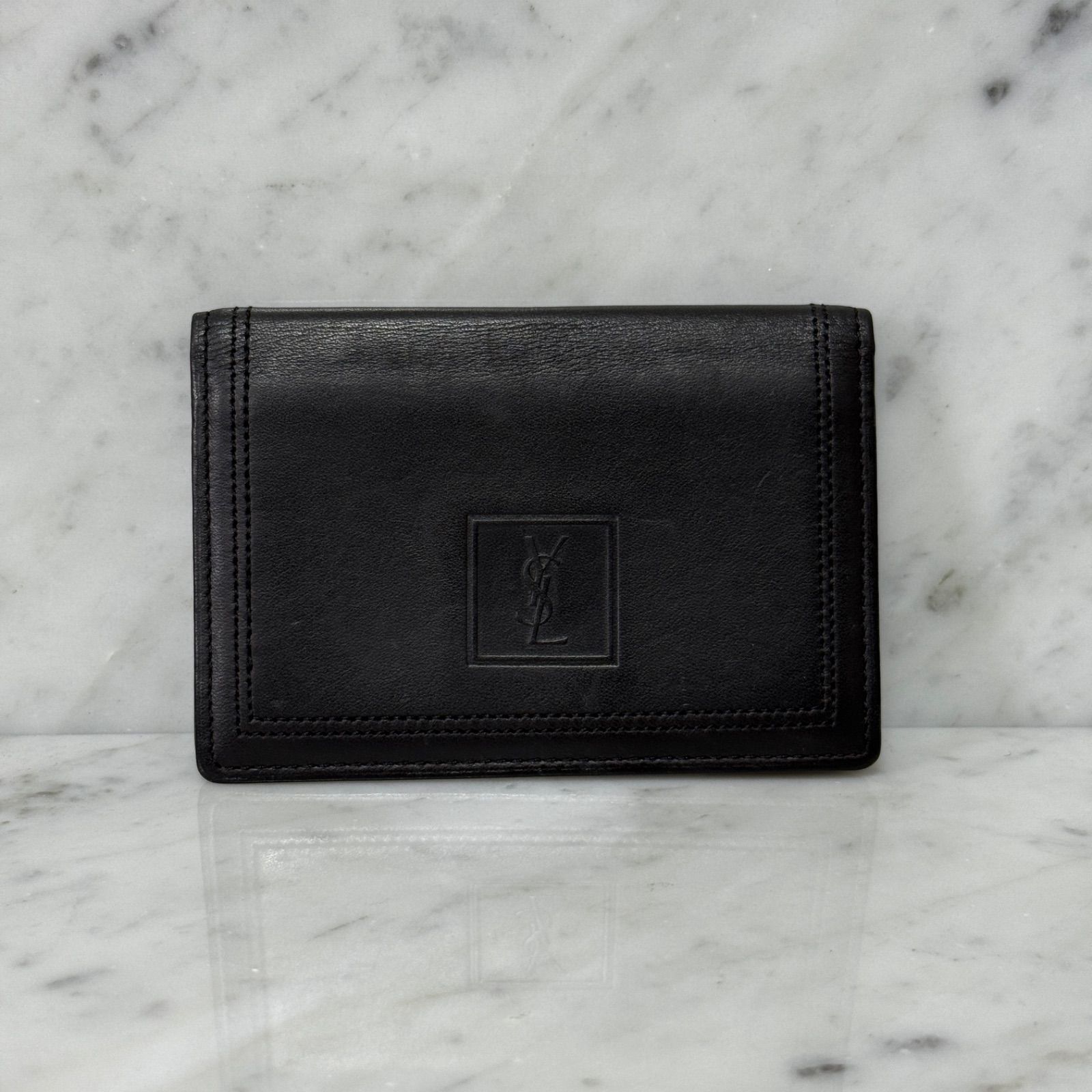 SAINT LAURENT ブラック レザー ケース サンローラン ラージ ケース（スムースレザー） ブラック | Saint