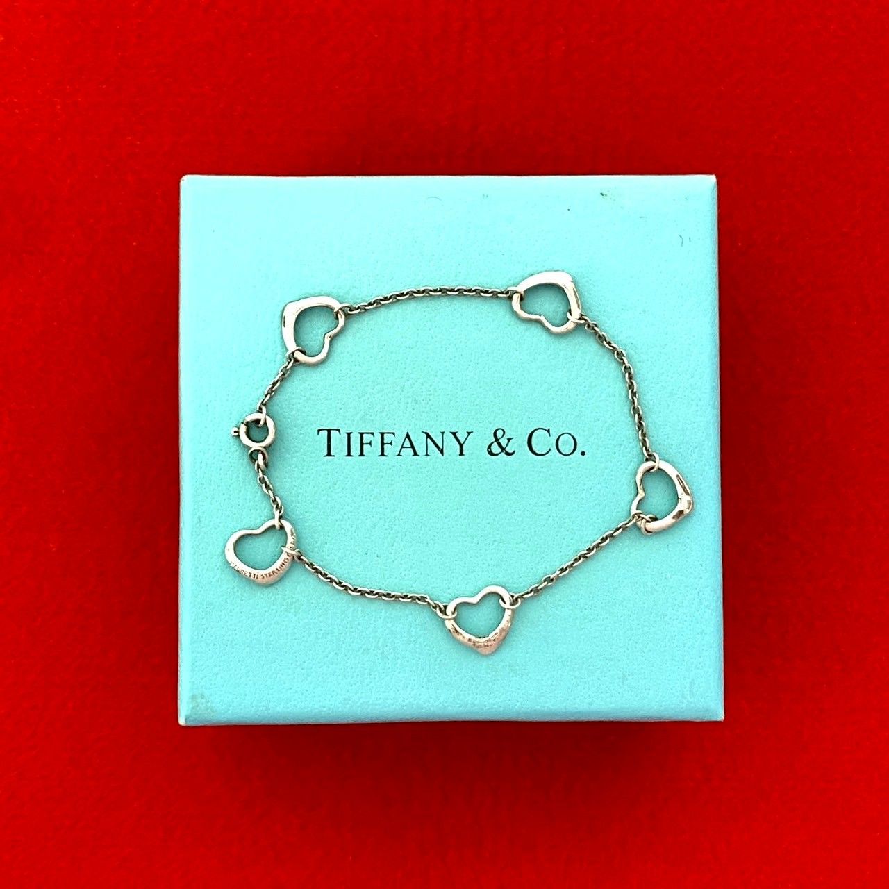 TIFFANY-Co. ティファニー オープンハート ブレスレット シルバー925 バングル レディース シルバー 01449