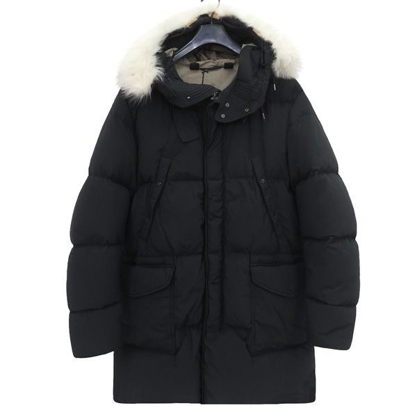 サイズ48 TEN-C テンシー HEAVY DOWN PARKA ヘビーダウン コート 黒 ブラック ファー付き 定価21万 47527
