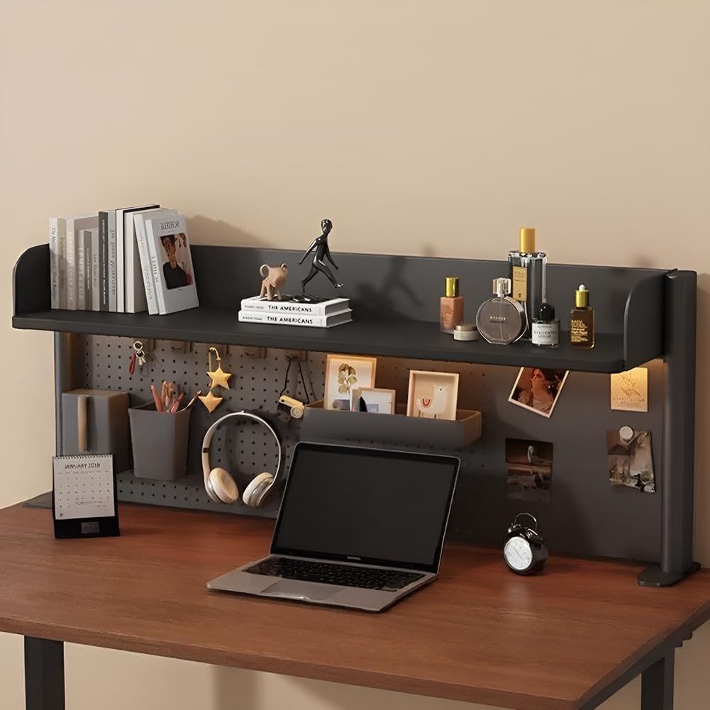卓上ラック 机上ラック クランプ式 デスク上置棚 棚 オフィス 大容量 黒 おしゃれ 簡単組立 スペース活用 空間活用 机上収納 ブラック 1段-高さ38cm 幅80cm