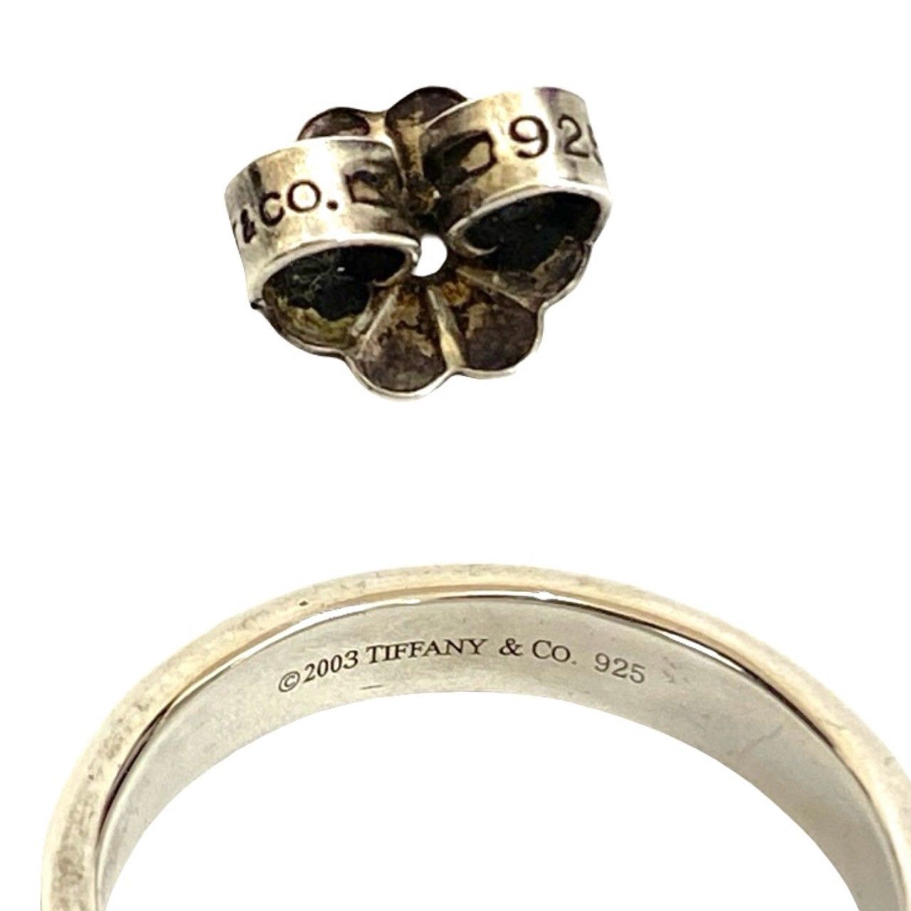 品 TIFFANY-Co. ティファニー 1837 フープ ピアス ロゴ シルバー925 小物 シルバー 86609