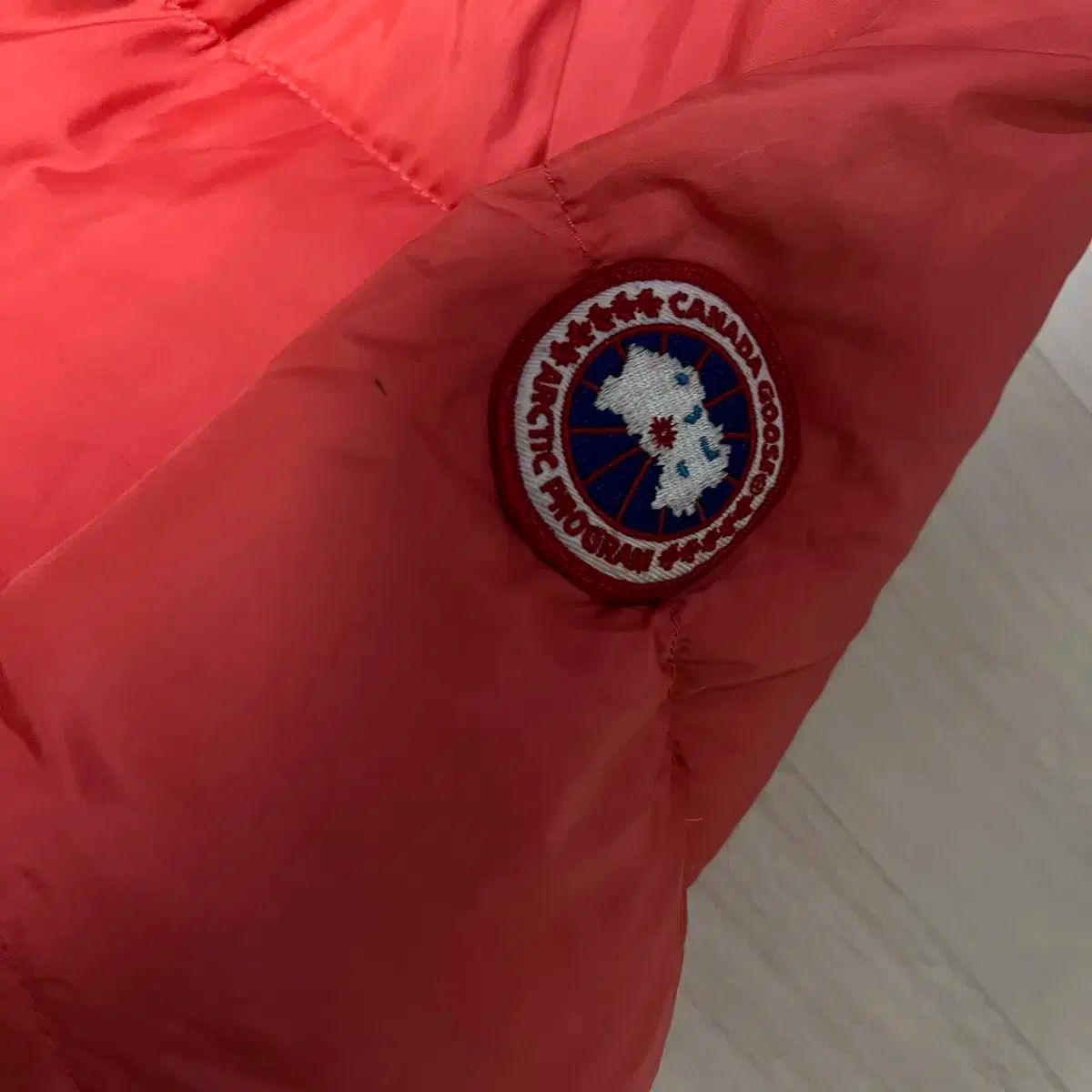 Vtg Canada Goose カナダグース レディース デニム レッド ダウン アウター L 14-16