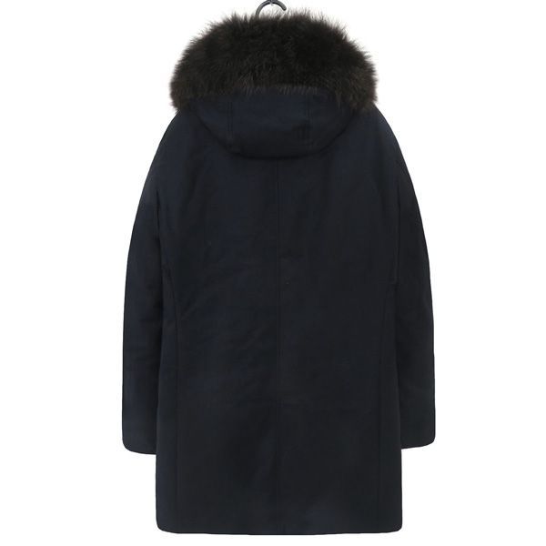 サイズ48 MOORER ムーレー VERMONT-FUR-LL ウール×カシミヤ ダウン コート ネイビー 濃紺 ファー 定価49.5万 47530