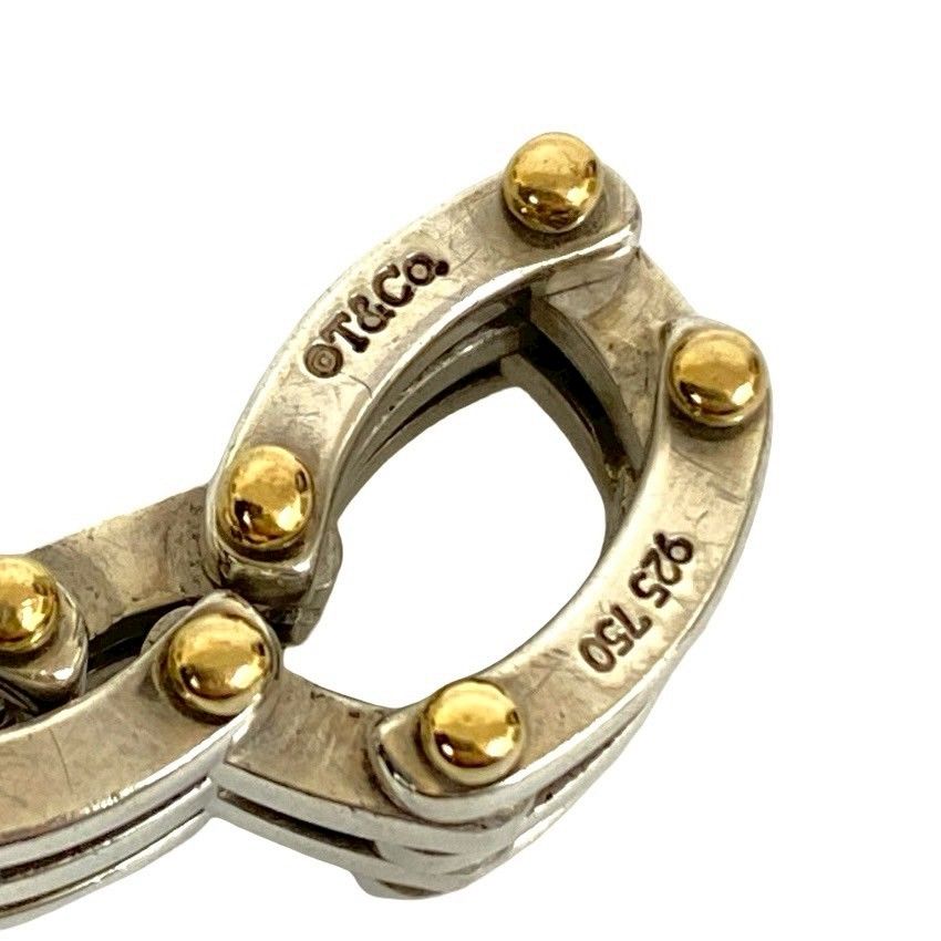 品 TIFFANY-Co. ティファニー ゲートリング シルバー925 K 18ゴールド 指輪 14号 メンズ レディース 24210