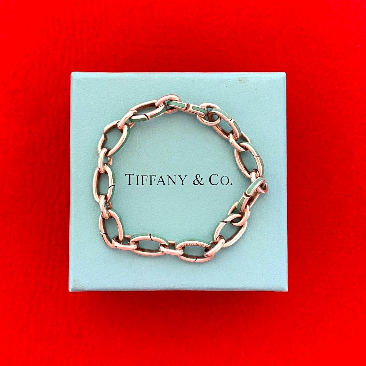 品 TIFFANY-Co. ティファニー クラスピング ブレスレット シルバー925 チェーン バングル 34966