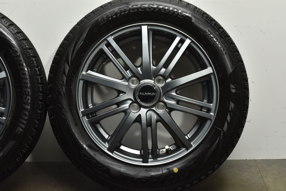  製 バリ溝 バルミナ 14 in 4 5 J 45 PCD 100 ブリヂストン ブリザック VRX 2 155 65 R ピクシス N BOX ONE ワゴンR サクラ モコ 14インチ タイヤ ホイールセット