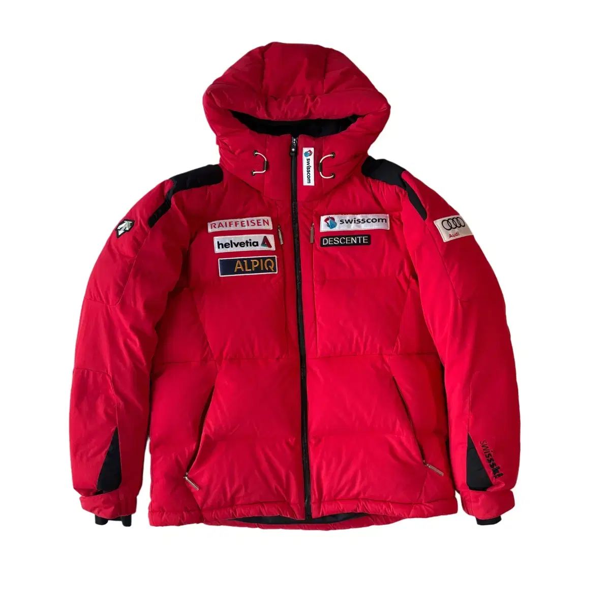 2 1 デサント スイス スキー チーム ダウン レッド XXL