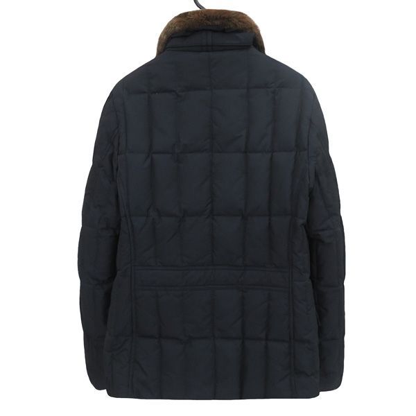 サイズ46 MOORER ムーレー SIRO-KM 襟ラビットファー ダウン ジャケット 濃紺 ネイビー 定価35.2万 47531